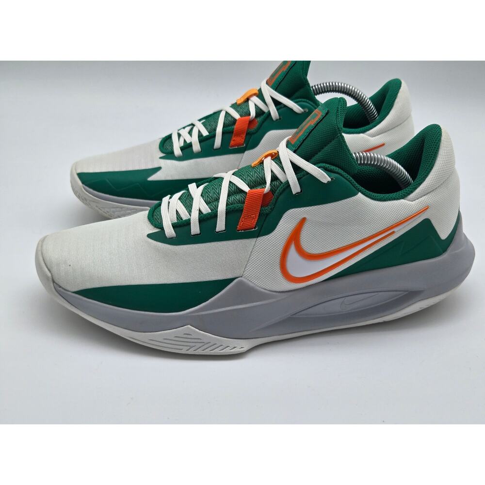 Nike Men’s Athletic Shoes in Green/White with Orange Swoosh